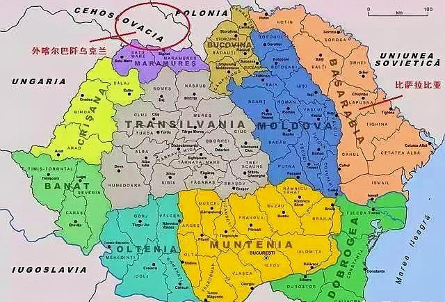 外喀尔巴阡和摩尔多瓦地区外喀尔巴阡则是乌克兰,斯洛伐克和匈牙利