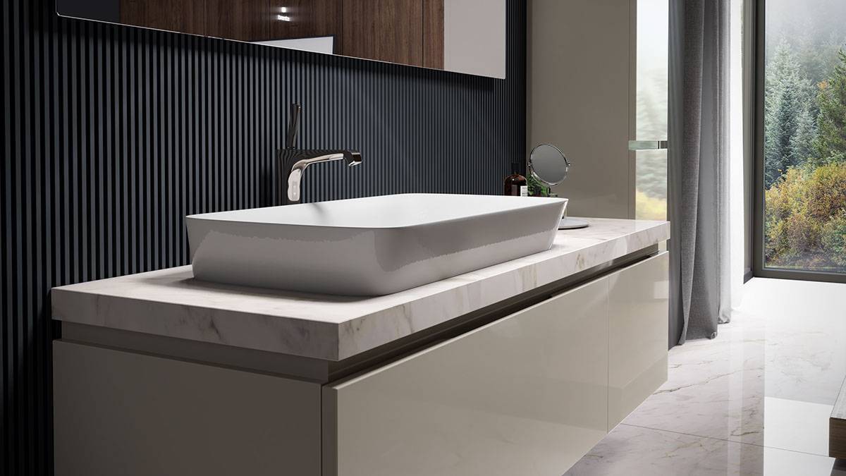 一组浴室洗手池设计