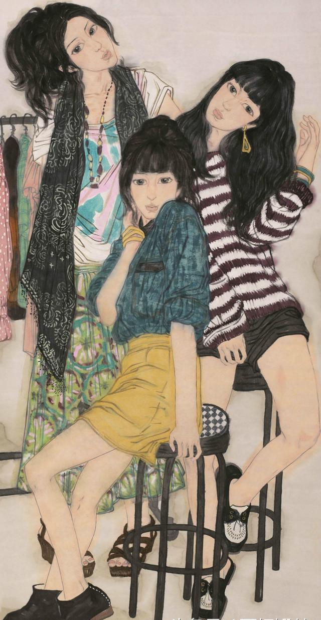 美女画家画美女