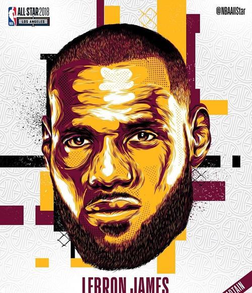 nba全明星首发球员漫画头像,詹姆斯最霸气,考辛斯最腼腆
