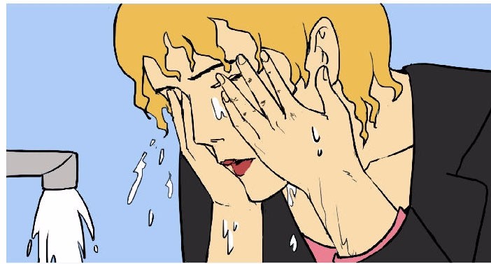 搞笑漫画洗脸