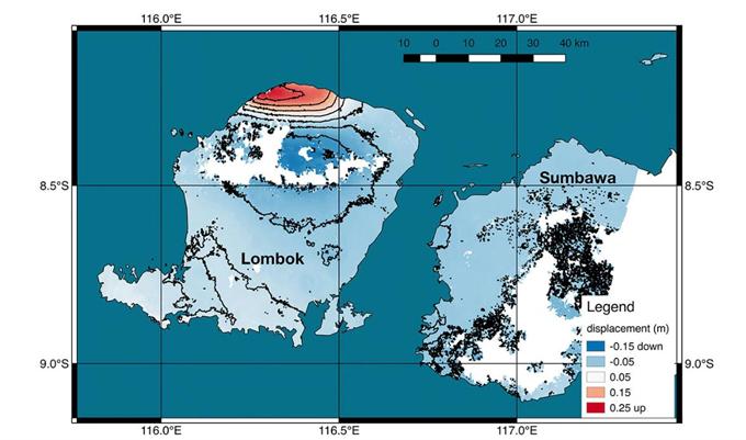 25cm!NASA称龙目岛被地震抬高 科学家测绘地