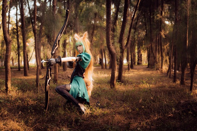 真人cos阿塔兰忒大姐大我要跟你学射箭