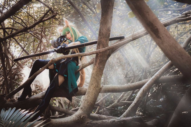 真人cos阿塔兰忒大姐大我要跟你学射箭