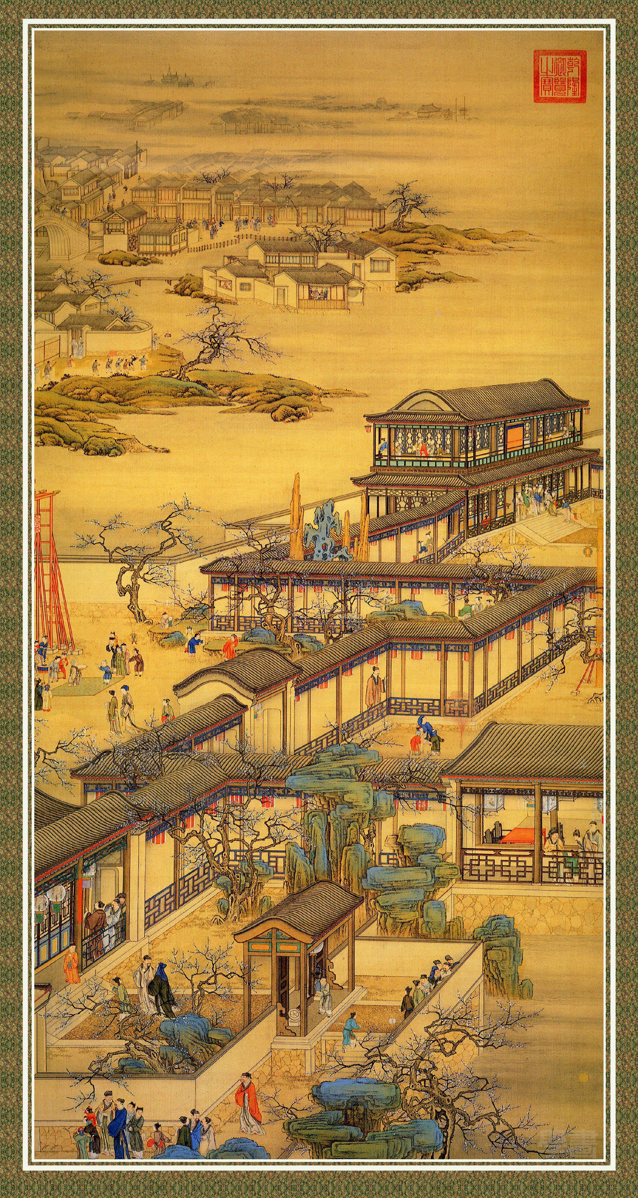 清院本十二月令图轴高清大图中国台湾故宫博物院藏