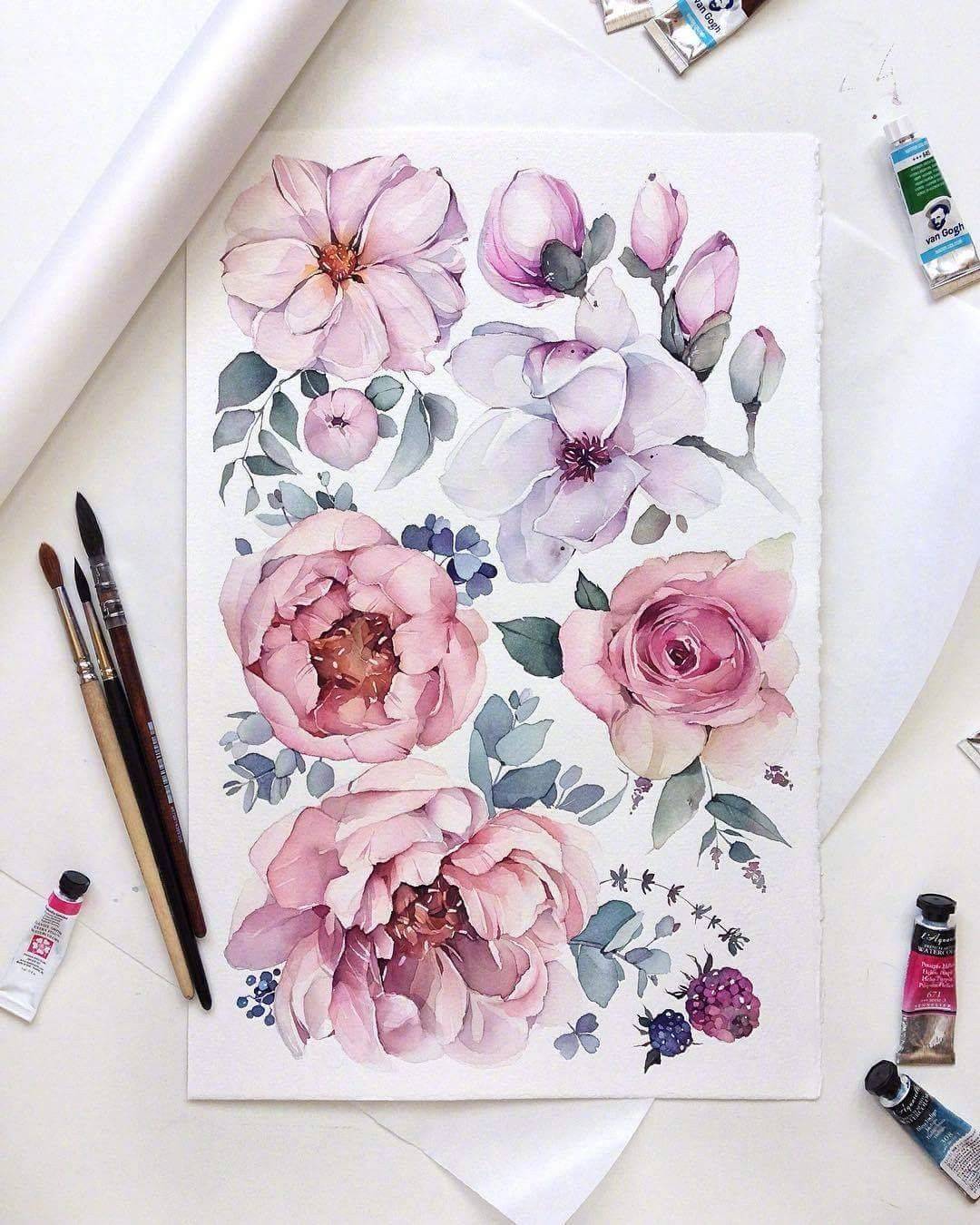 很概括来自水彩画家nataliakadantseva绘画作品一组ins