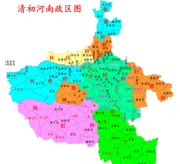 清朝初期河南省地图长什么样如今23个县消失了