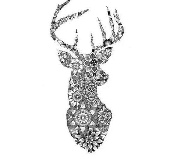 鹿纹身手稿推荐