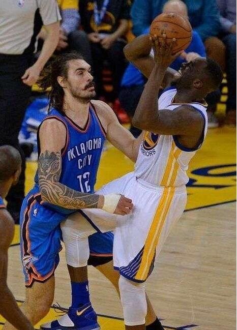 格林踢蛋亚当斯2016年5月23日,西部决赛第三场,雷霆在主场以133-105