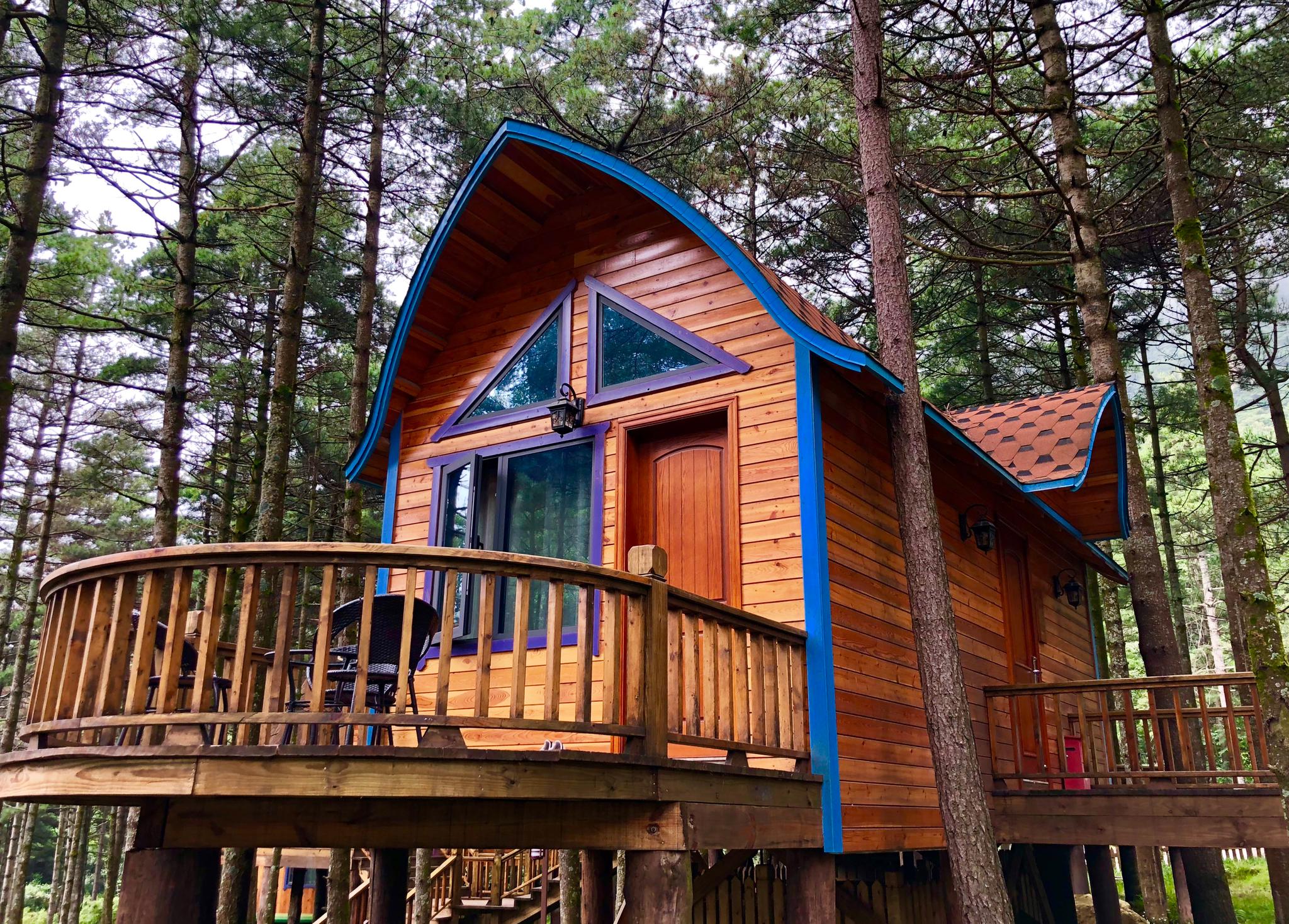 森林木屋别墅在这住一夜那该有爽