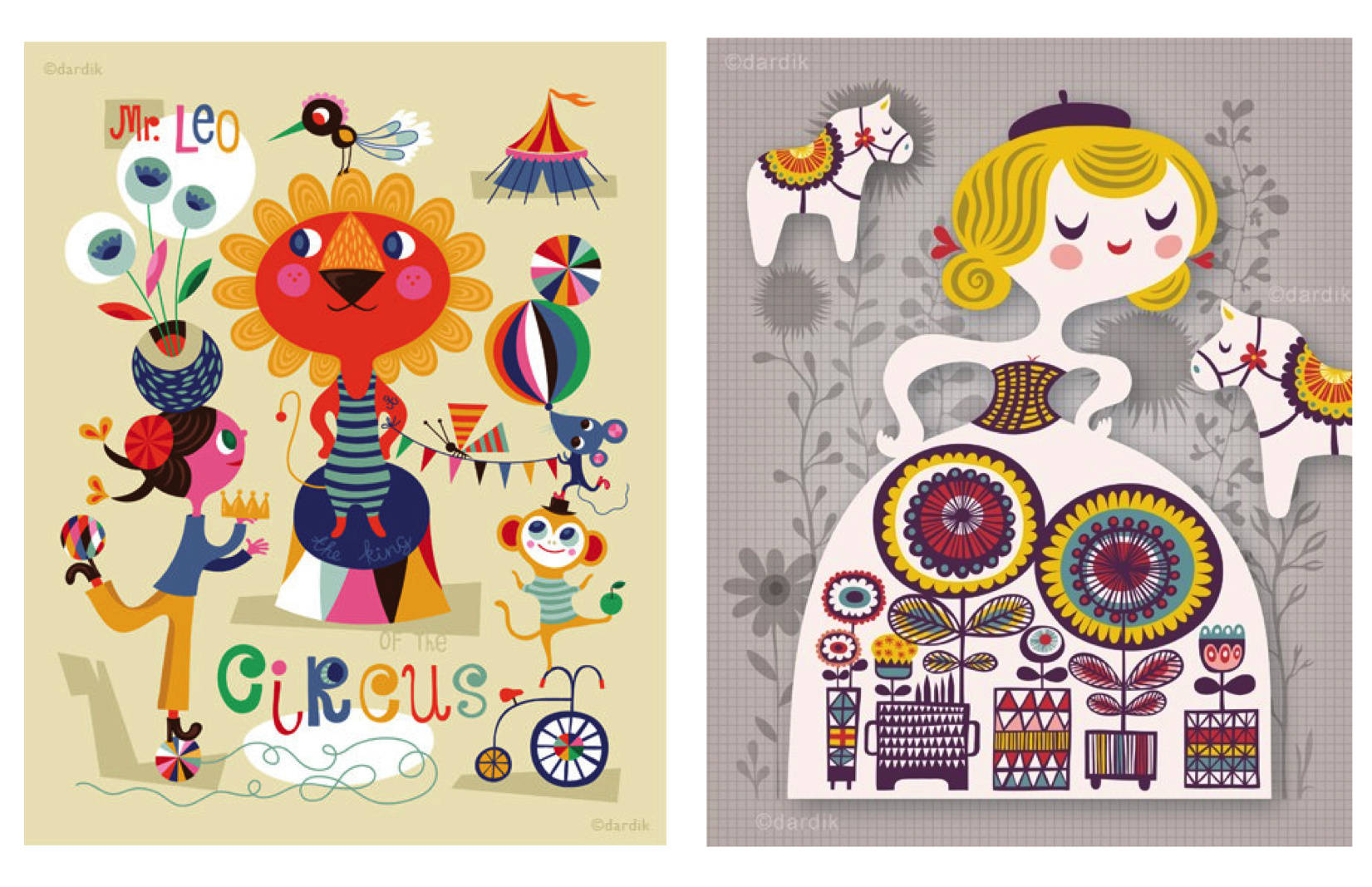 来自插画师helendardik可爱风绘画作品