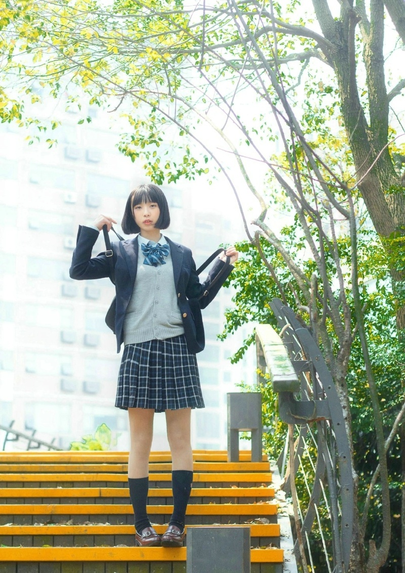波波头校服妹子清新纯真可爱卖萌写真集 @微相册 @微博摄影