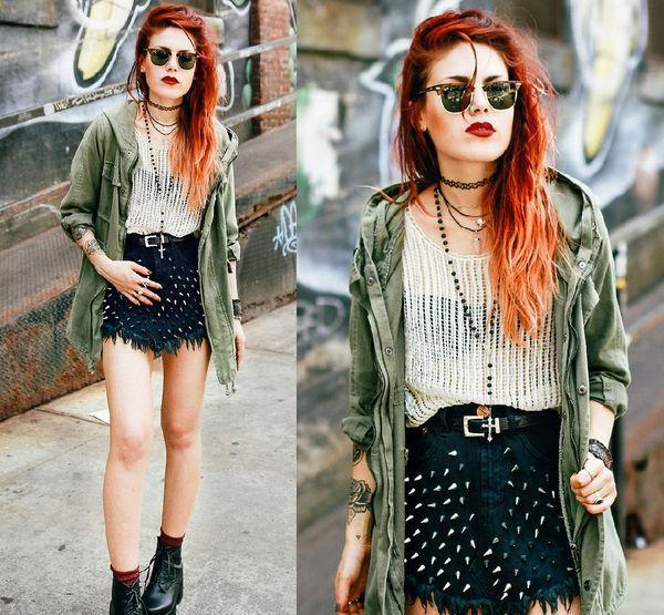 朋克,是一份自由的释放,不妨来看看她们的这些朋克风搭配,在街头形成