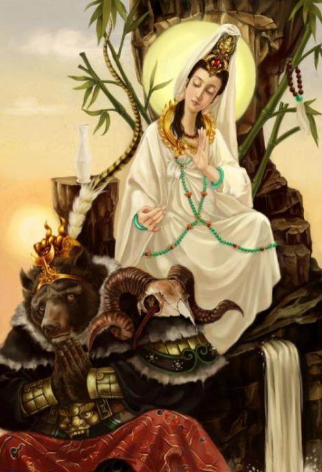 还有,小说中陷空山无底洞金鼻白毛老鼠精号为半截观音,比丘国狐狸精