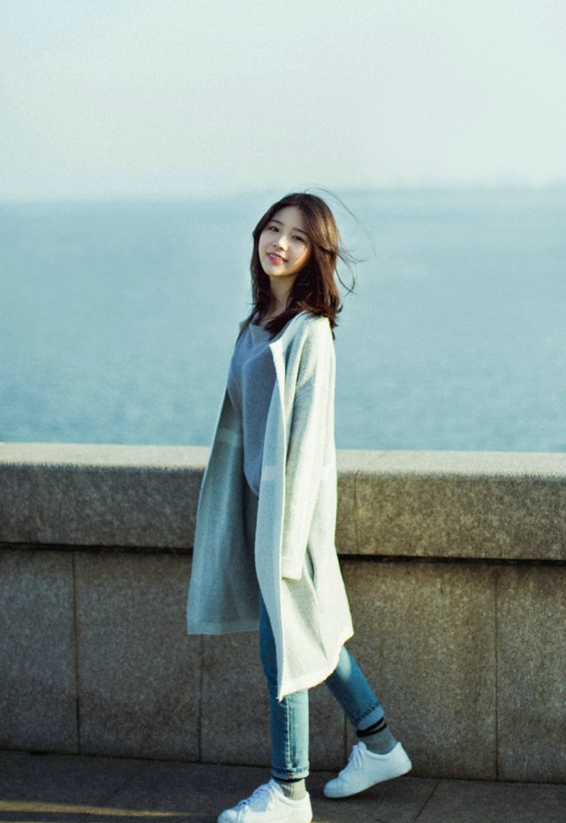 海岸边气质森系女神高颜值随性范写真集