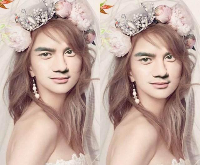 当男明星变成了新娘,李易峰王俊凯太美,鹿晗居然比宋慧乔还漂亮