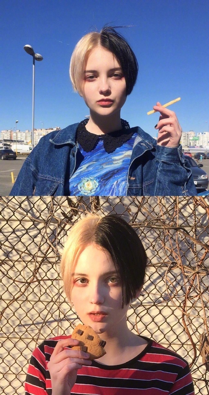 近期走朋克风的乌克兰女孩katie有颜值就是任性美爆了