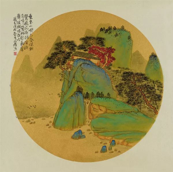 霍伯修 山居图 40x40 2018郁建伟 行草白居易诗小品  43x34许慧彩 瓶