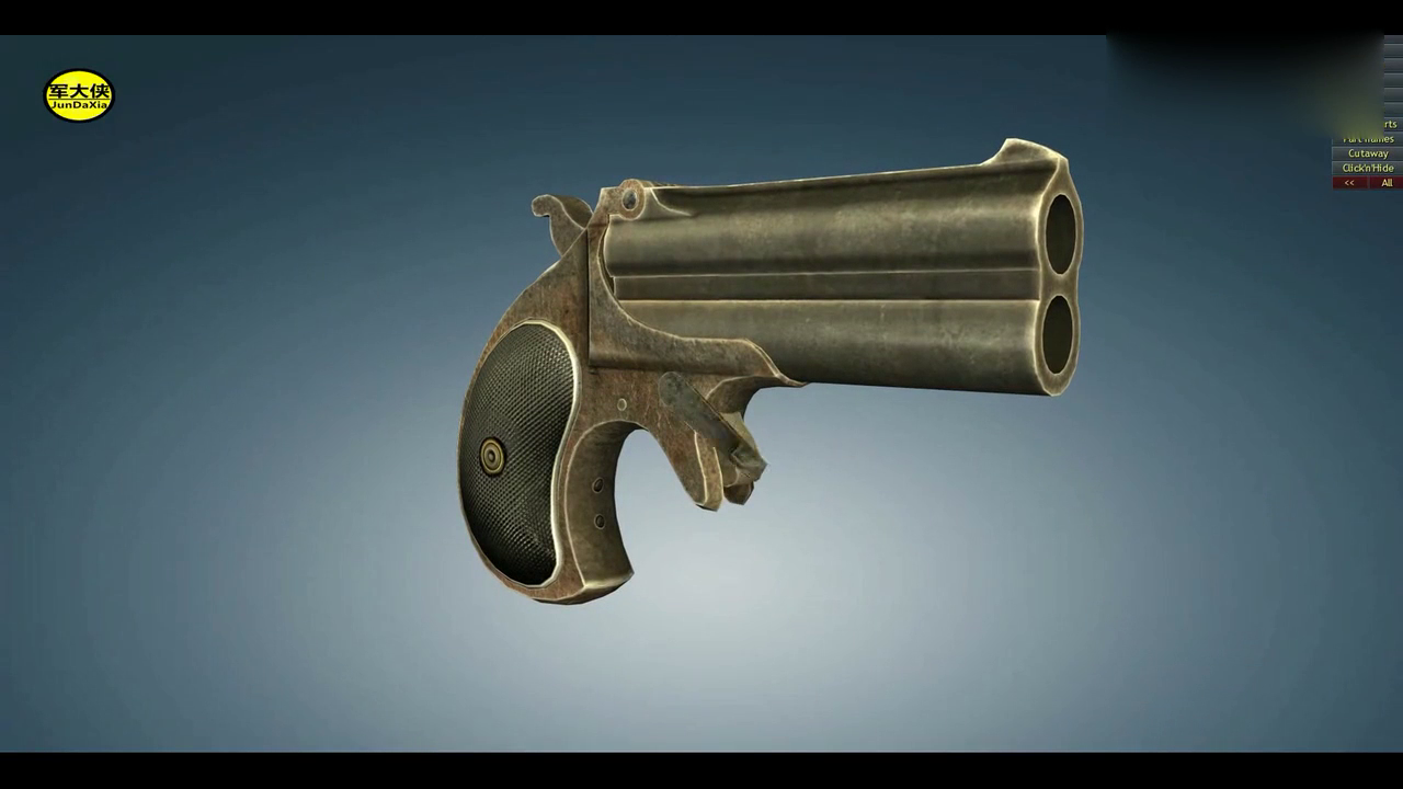 大威力雷明顿95双管手枪,3d动画演示它的工作原理!