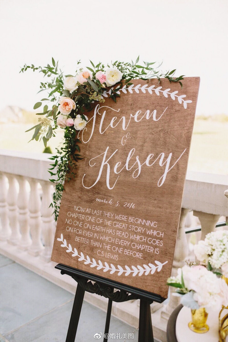 美式乡村风婚礼告示牌– 创意布置牌板
