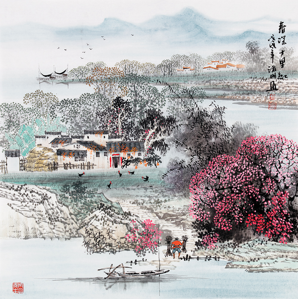 诸明爱画什么画 烟雨江南,美景秀雅别致|院落|山水|烟雨江南_新浪新闻