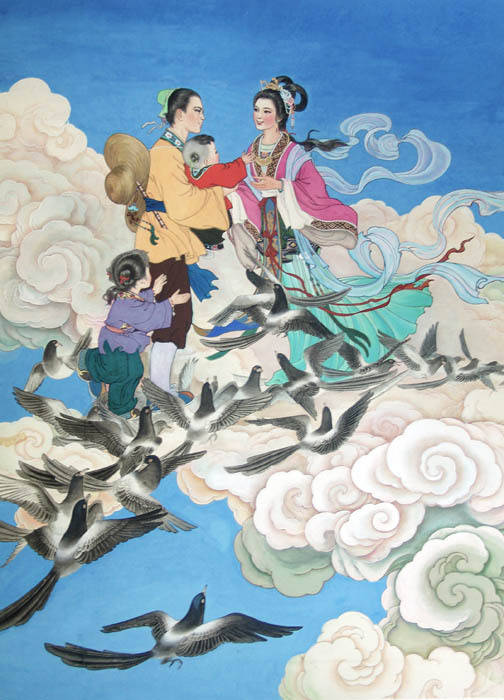 鹊桥会,戏子入画 @微博艺术