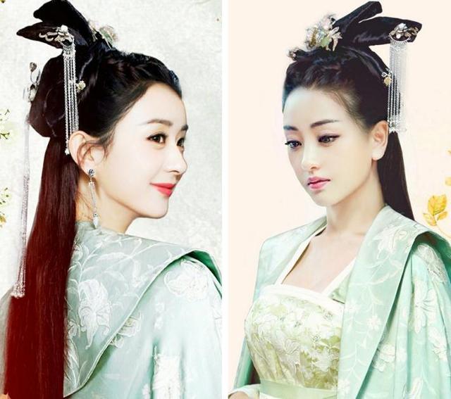 赵丽颖杨蓉七次撞造型,相差6岁,女主脸女二脸的差距一目了然