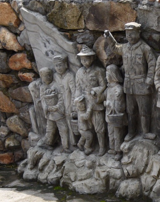 坞根的灰雕是非物质遗产以这样的方式雕刻纪念可爱可敬的红军