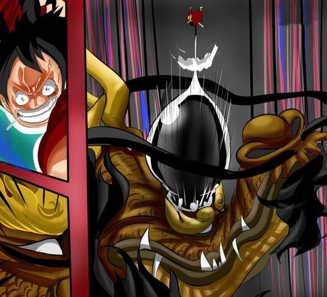 海贼王922话,凯多变身神龙,攻击御田城遗迹,路飞发动攻击