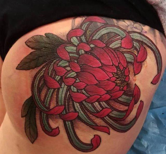 花中四君子菊花纹身