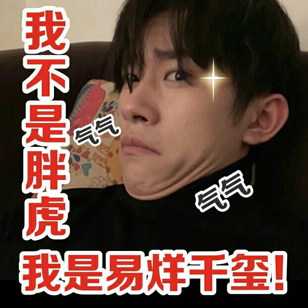 易烊千玺"自黑"提供素材,粉丝特制搞怪表情包,胖虎无辜躺枪