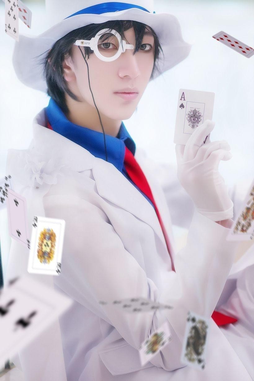 《名侦探柯南》怪盗基德cosplay,帅气的小哥哥