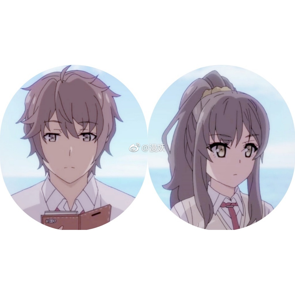 情侣头像丨梓川咲太和双叶理央77青春期笨蛋不做兔女郎学姐的梦