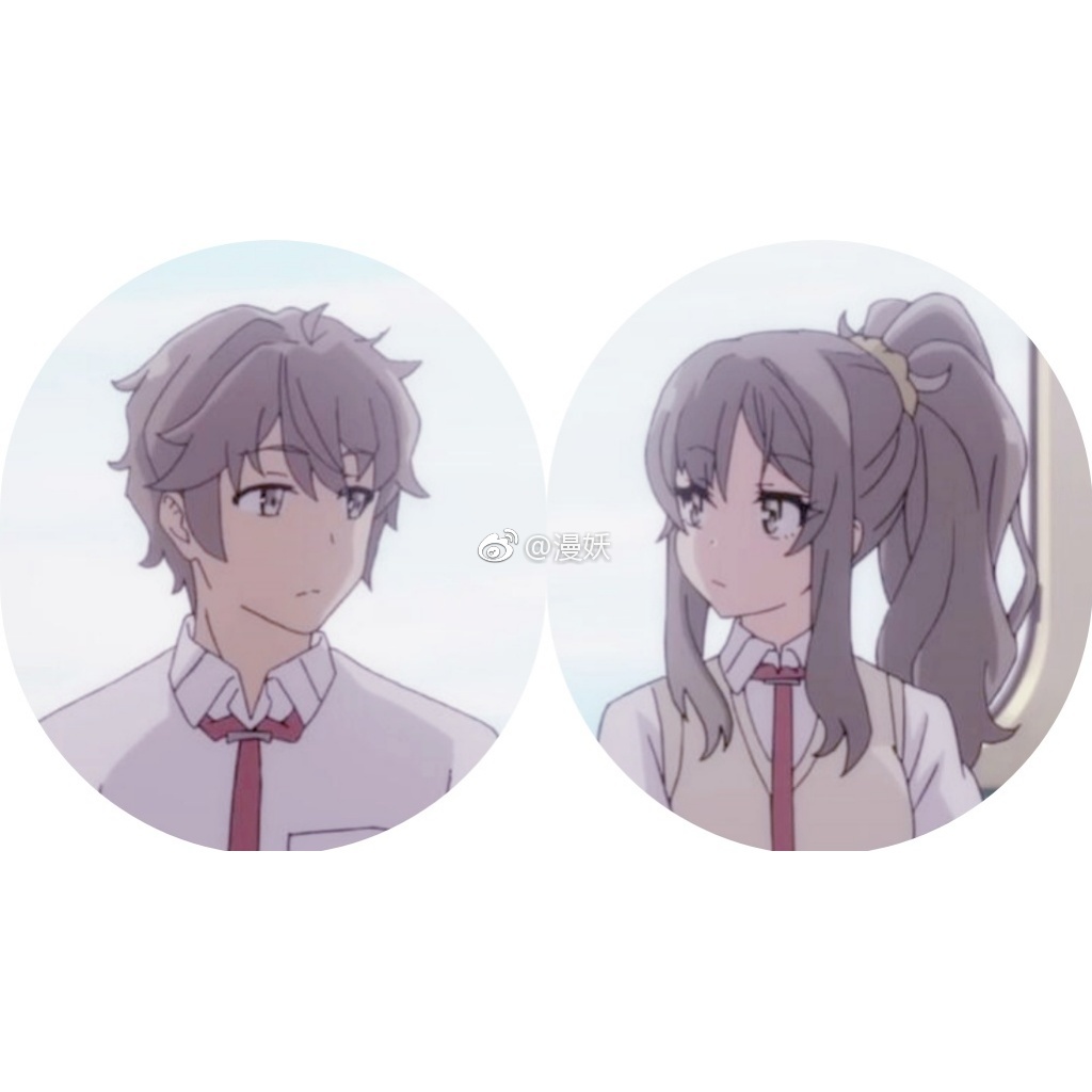 情侣头像丨梓川咲太和双叶理央77青春期笨蛋不做兔女郎学姐的梦