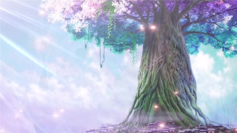 一边是狐妖小红娘里面的苦情树,也算是这部动漫的一个核心,这也是狐妖