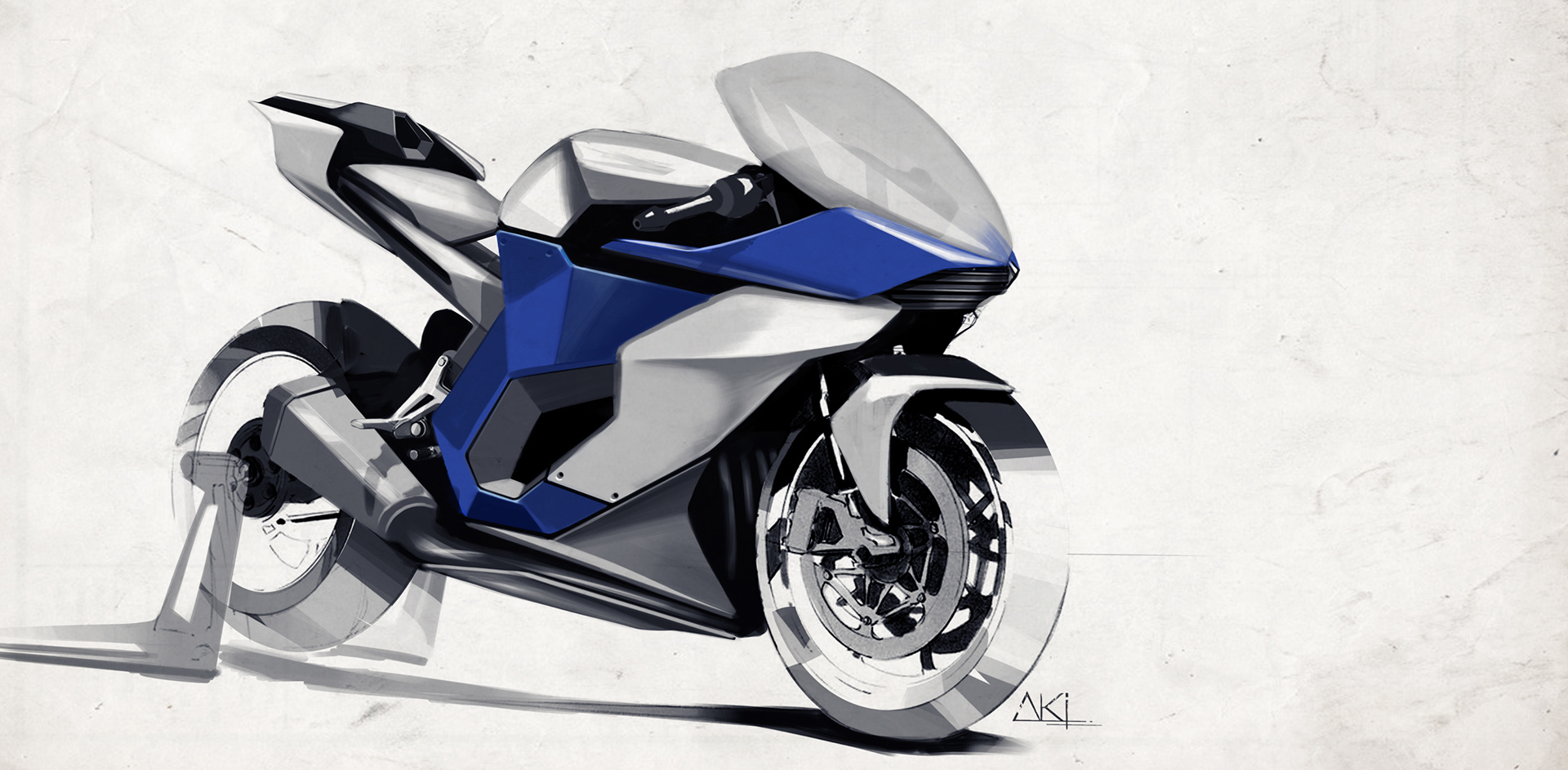 大佬们的摩托车设计手绘稿.