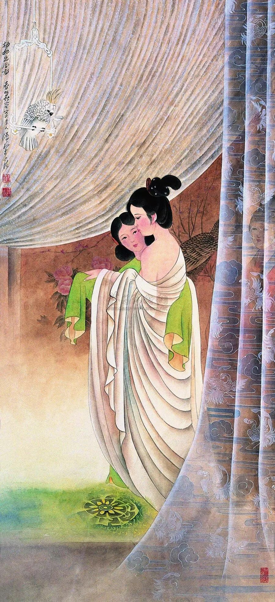 历代名家笔下的贵妃出浴图春寒赐浴华清池温泉水滑洗凝脂