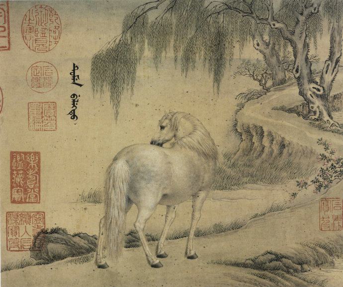 王致诚画乾隆帝坐骑十骏图王致诚jeandenisattiret天主教耶