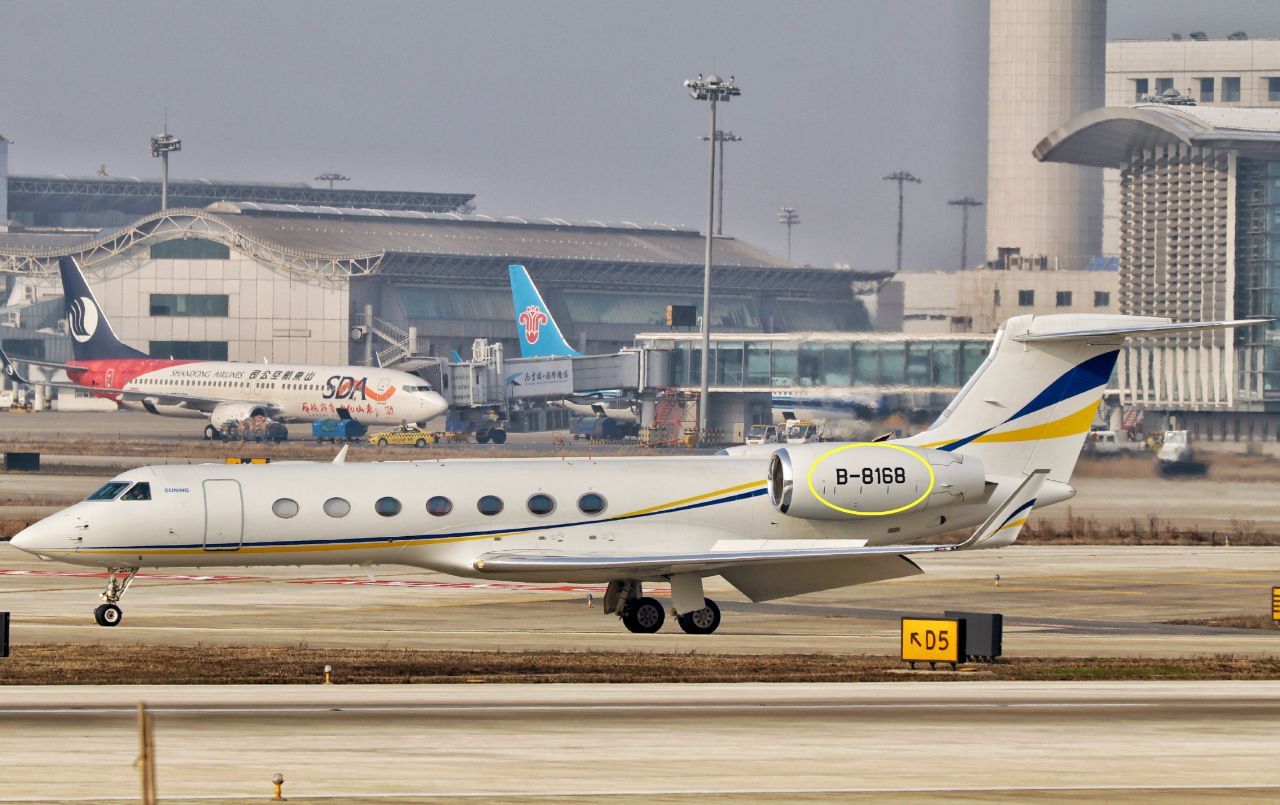 这个编号是b-8168,还有一架的编号是b-8268,都是g550