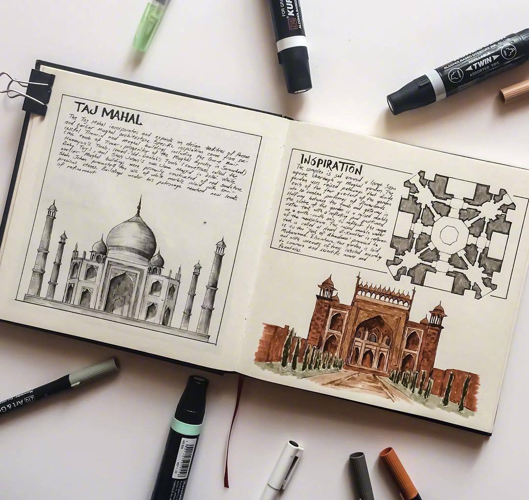 建筑师 ouzhan engel 的建筑手稿 | ins