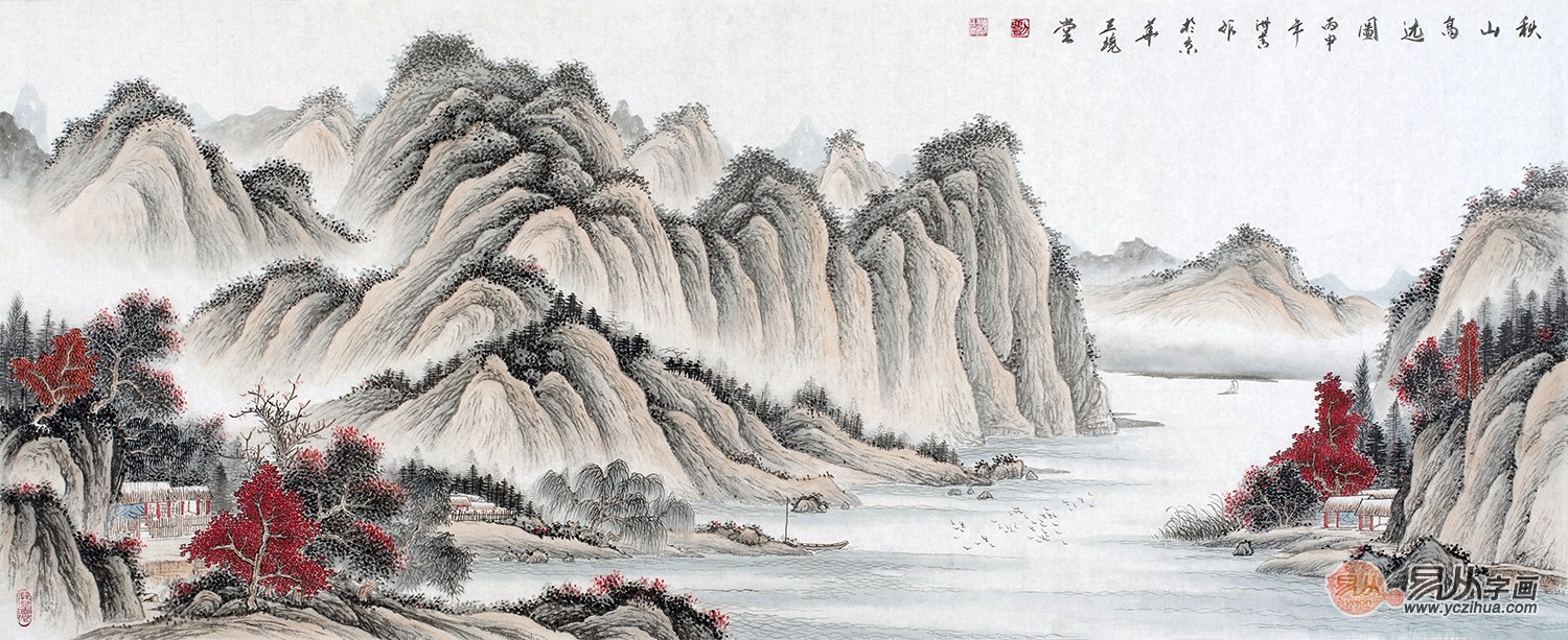 家居装饰字画刘海青精品国画美景旺财运