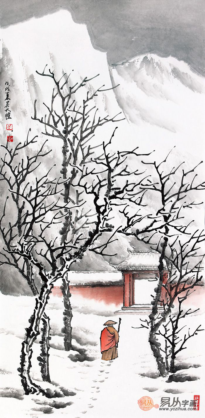 擅长雪景山水画的画家吴大恺,大气磅礴的经典国画赏析