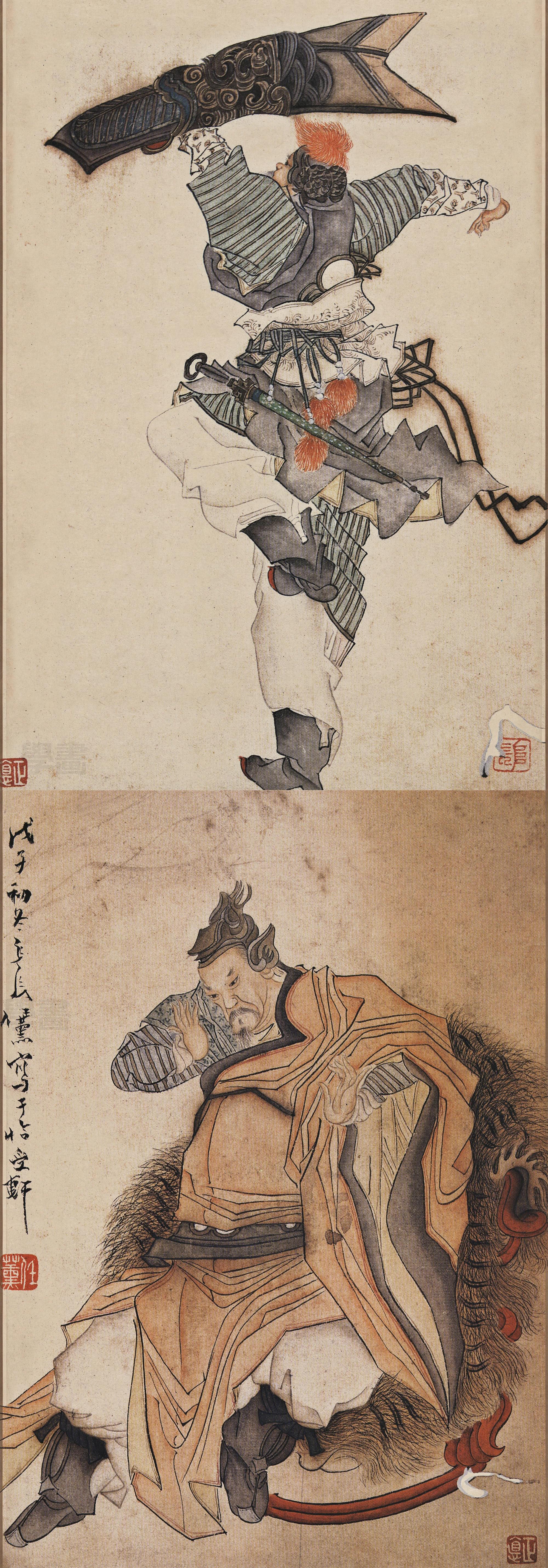 清·任薰《水浒人物》册页