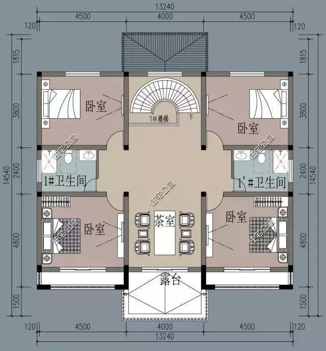 住宅公园最经典户型, 13x14米2层小别墅, 盖房就选这个!