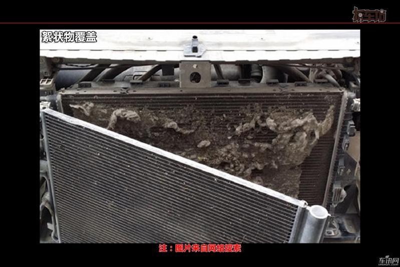 飞絮过后建议车友考虑清洗水箱冷凝器中间的脏污避免水温高