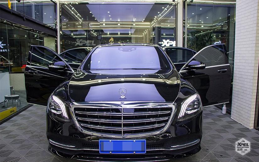 奔驰s350l引领天下之势廊坊远桥施工xpel安全防爆玻璃膜