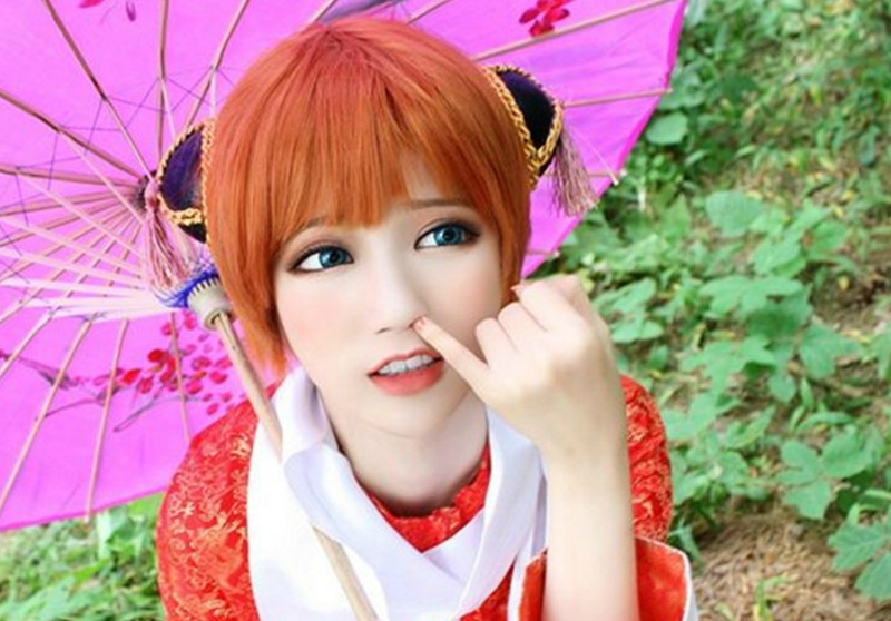 银魂,5位女神cos神乐,图二性感,最后一个比原著还美