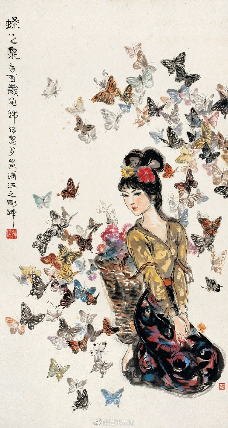 韩伍国画人物作品欣赏韩伍的书画艺术早在五十年代便驰誉画坛