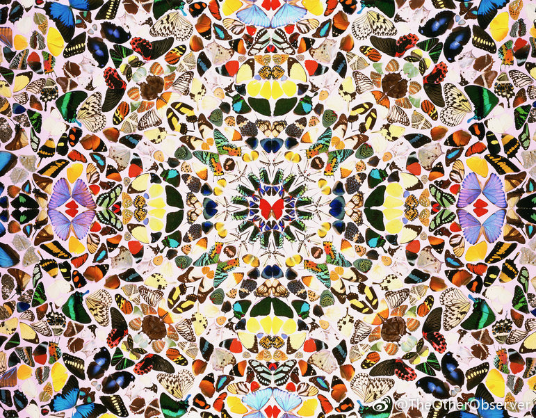 向死而生在雪中等待春天damien hirst 万花筒蝴蝶系列蝴蝶在