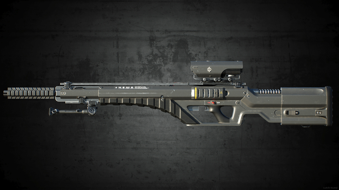 超真实的未来科技枪模型!贴图细节灯光相当到位.